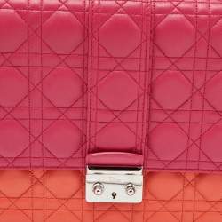 Pre Owned Dior Tri Color Cannage Leather Large Miss Dior Shoulder Bag