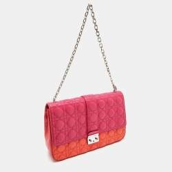 Pre Owned Dior Tri Color Cannage Leather Large Miss Dior Shoulder Bag