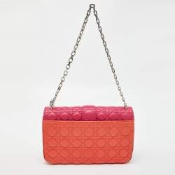 Pre Owned Dior Tri Color Cannage Leather Large Miss Dior Shoulder Bag