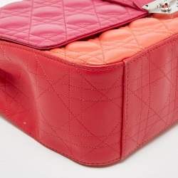 Pre Owned Dior Tri Color Cannage Leather Large Miss Dior Shoulder Bag