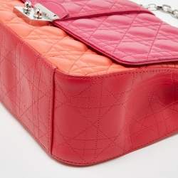 Pre Owned Dior Tri Color Cannage Leather Large Miss Dior Shoulder Bag