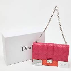 Pre Owned Dior Tri Color Cannage Leather Large Miss Dior Shoulder Bag