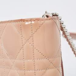 Pre Owned Dior Light Pink Cannage Patent Leather Miss Dior Promenade Chain Bag