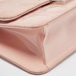 Pre Owned Dior Light Pink Cannage Patent Leather Miss Dior Promenade Chain Bag