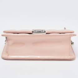 Pre Owned Dior Light Pink Cannage Patent Leather Miss Dior Promenade Chain Bag