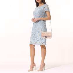 Pre Owned Dior Light Pink Cannage Patent Leather Miss Dior Promenade Chain Bag