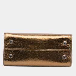 Dior Gold Mini Metallic Diorever Satchel