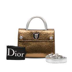 Dior Gold Mini Metallic Diorever Satchel