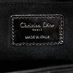 Pre Owned Dior Black Cannage Patent Leather Medium Lady Dior Tote