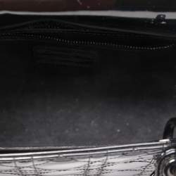 Pre Owned Dior Black Cannage Patent Leather Medium Lady Dior Tote