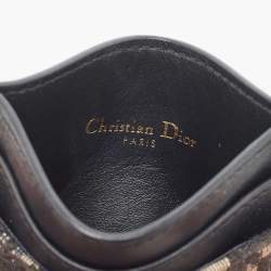 Pre Owned Dior Navy Blue Oblique Canvas and Leather 30 Montaigne Card Holder