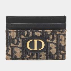 Christian Dior NEW DIOR WALLET PASSPORT HOLDER 30 MONTAIGNE C CANVAS  OBLIQUE CARDS Navy blue Leather ref.501022 - Joli Closet