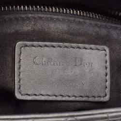 Dior Black Cannage Matte Leather Small Lady Dior Tote
