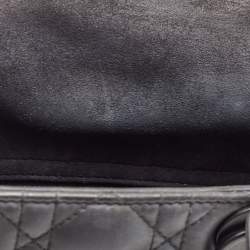 Dior Black Cannage Matte Leather Small Lady Dior Tote