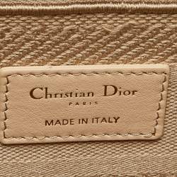 Dior Beige Cannage Embroidered Canvas Medium Lady D-Lite Tote