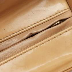 Pre Owned Dior Beige Cannage Patent Leather Large Lady Dior Tote