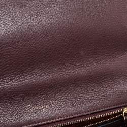 Pre Owned Dior Burgundy Leather Medium Diorama Shoulder Bag