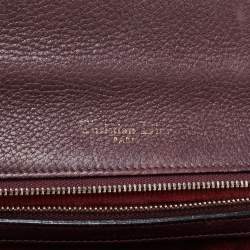 Pre Owned Dior Burgundy Leather Medium Diorama Shoulder Bag