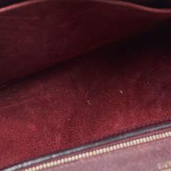 Pre Owned Dior Burgundy Leather Medium Diorama Shoulder Bag