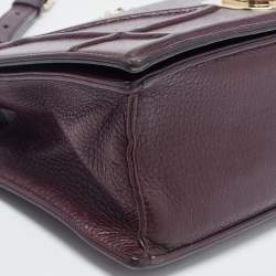 Pre Owned Dior Burgundy Leather Medium Diorama Shoulder Bag