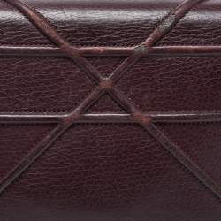 Pre Owned Dior Burgundy Leather Medium Diorama Shoulder Bag