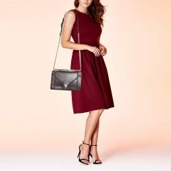 Pre Owned Dior Burgundy Leather Medium Diorama Shoulder Bag