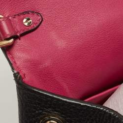 Pre Owned Dior Black Leather Medium Be Dior Flap Top Handle Bag