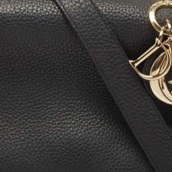 Pre Owned Dior Black Leather Medium Be Dior Flap Top Handle Bag