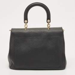 Pre Owned Dior Black Leather Medium Be Dior Flap Top Handle Bag