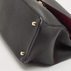 Pre Owned Dior Black Leather Medium Be Dior Flap Top Handle Bag