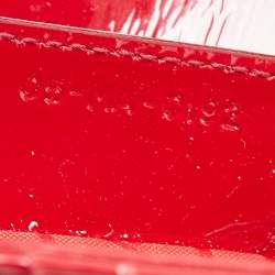 Pre Owned Dior Red Cannage Patent Leather Large Lady Dior Tote
