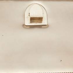 Pre Owned Dior Gold Microcannage Patent Leather Medium Diorama Flap Shoulder Bag