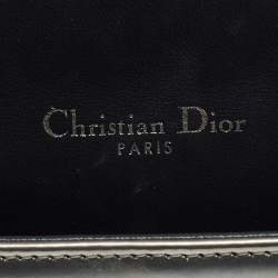 Pre Owned Dior Silver Micro Cannage Patent Leather Diorama Wallet on Chain 