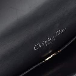 Pre Owned Dior Silver Micro Cannage Patent Leather Diorama Wallet on Chain 