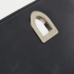 Pre Owned Dior Silver Micro Cannage Patent Leather Diorama Wallet on Chain 