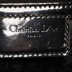 Pre Owned Dior Black Cannage Patent Leather Extra Large Lady Dior Tote