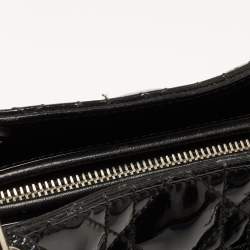 Pre Owned Dior Black Cannage Patent Leather Extra Large Lady Dior Tote