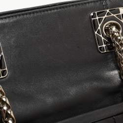 Pre Owned Dior Black Cannage Leather Granville Chain Link Tote