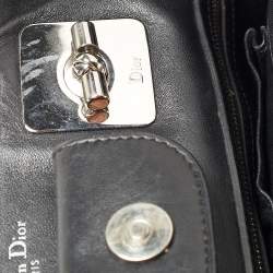 Pre Owned Dior Black Cannage Leather Granville Chain Link Tote