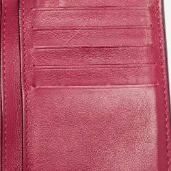 Pre Owned Dior Black/Magenta Leather Diorissimo Wallet