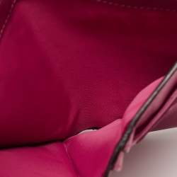 Pre Owned Dior Black/Magenta Leather Diorissimo Wallet