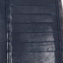 Pre Owned Dior Dark Blue Denim Diorissimo Saddle Continental Wallet