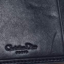 Pre Owned Dior Dark Blue Denim Diorissimo Saddle Continental Wallet