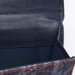 Pre Owned Dior Dark Blue Denim Diorissimo Saddle Continental Wallet