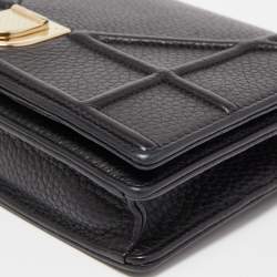 Pre Owned Dior Black Leather Diorama Wallet on Chain