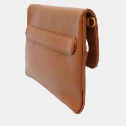 Pre Owned Dior Brown Leather Medium DiorDouble Bag