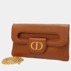 Pre Owned Dior Brown Leather Medium DiorDouble Bag