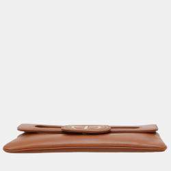 Pre Owned Dior Brown Leather Medium DiorDouble Bag