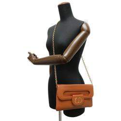 Pre Owned Dior Brown Leather Medium DiorDouble Bag