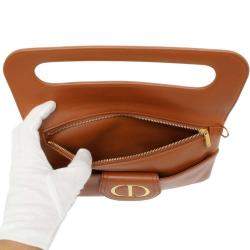 Pre Owned Dior Brown Leather Medium DiorDouble Bag